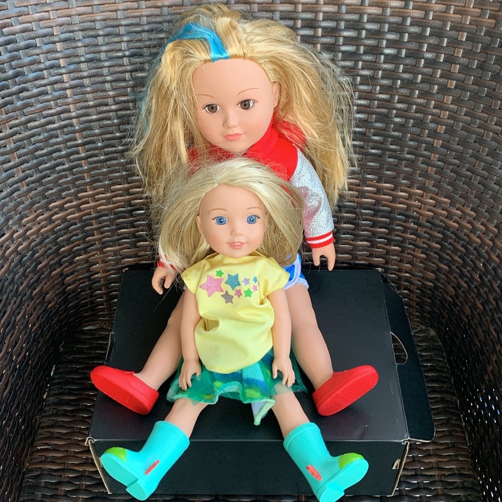 American Girl Wellie Wishers Camille 14.5" & Citi Toy As Skyler 18 inch Doll
